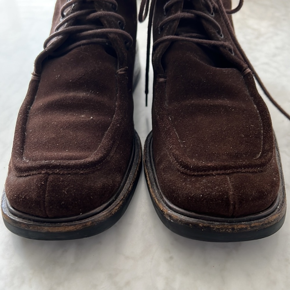 Gucci vintage brown suede lace up boot - Picture 2 of 13